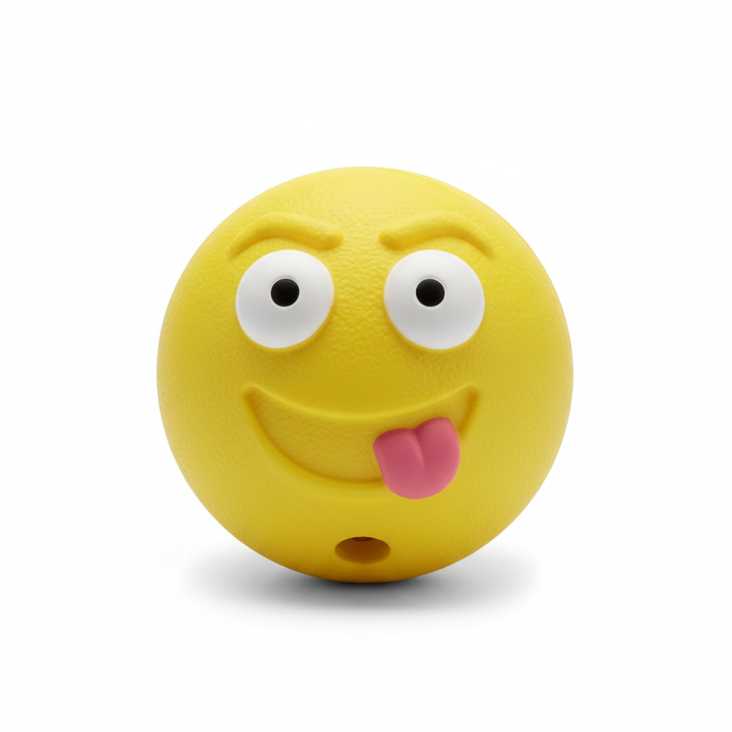 Bola de Borracha Squeaky Emoji para Cães